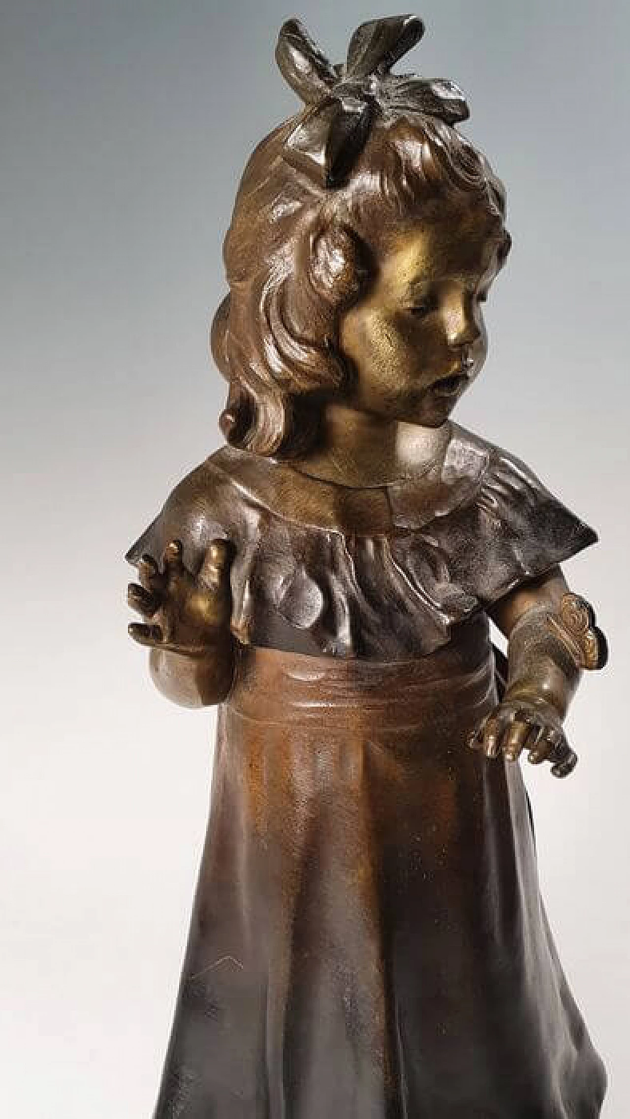 Scultura in bronzo di fanciulla di Levasseur Henri Louis, '800 13