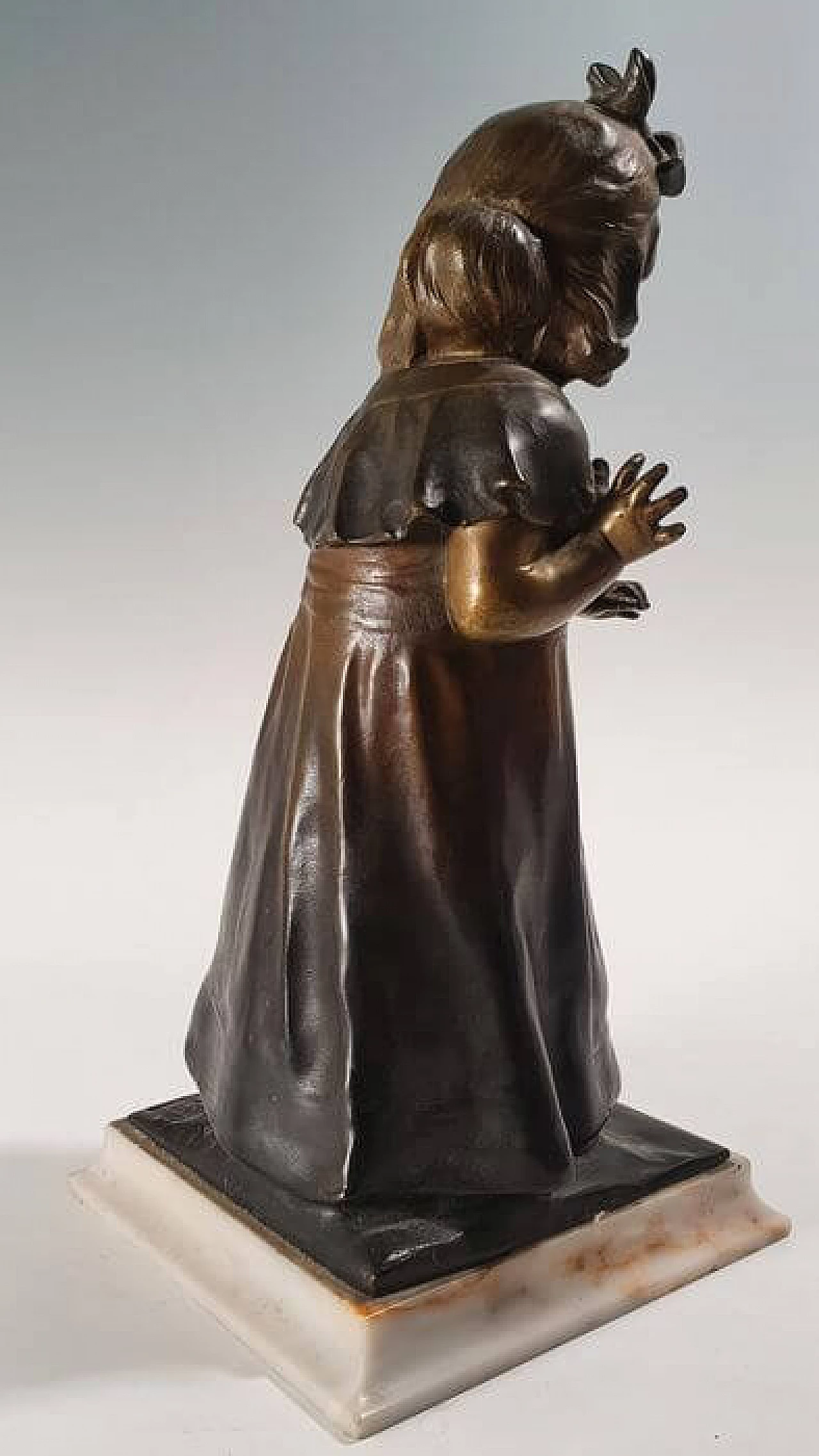 Scultura in bronzo di fanciulla di Levasseur Henri Louis, '800 14