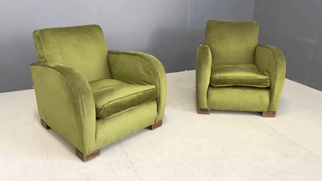 Pair of italian armchairs, 1950s 1