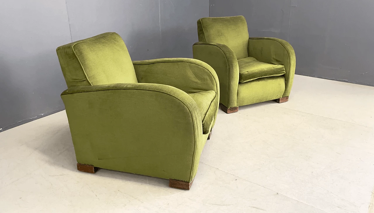 Pair of italian armchairs, 1950s 2