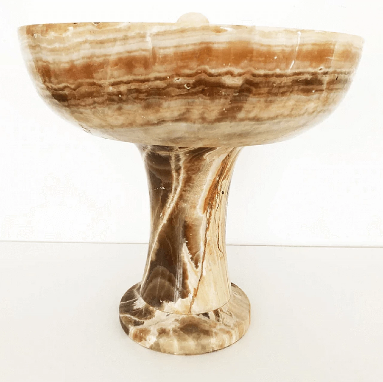 Onyx holy water font, beige with white veins beginning of 20th century 1