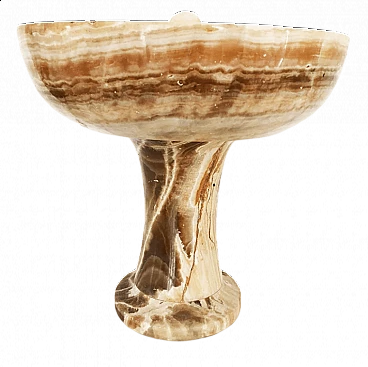 Onyx holy water font, beige with white veins beginning of 20th century