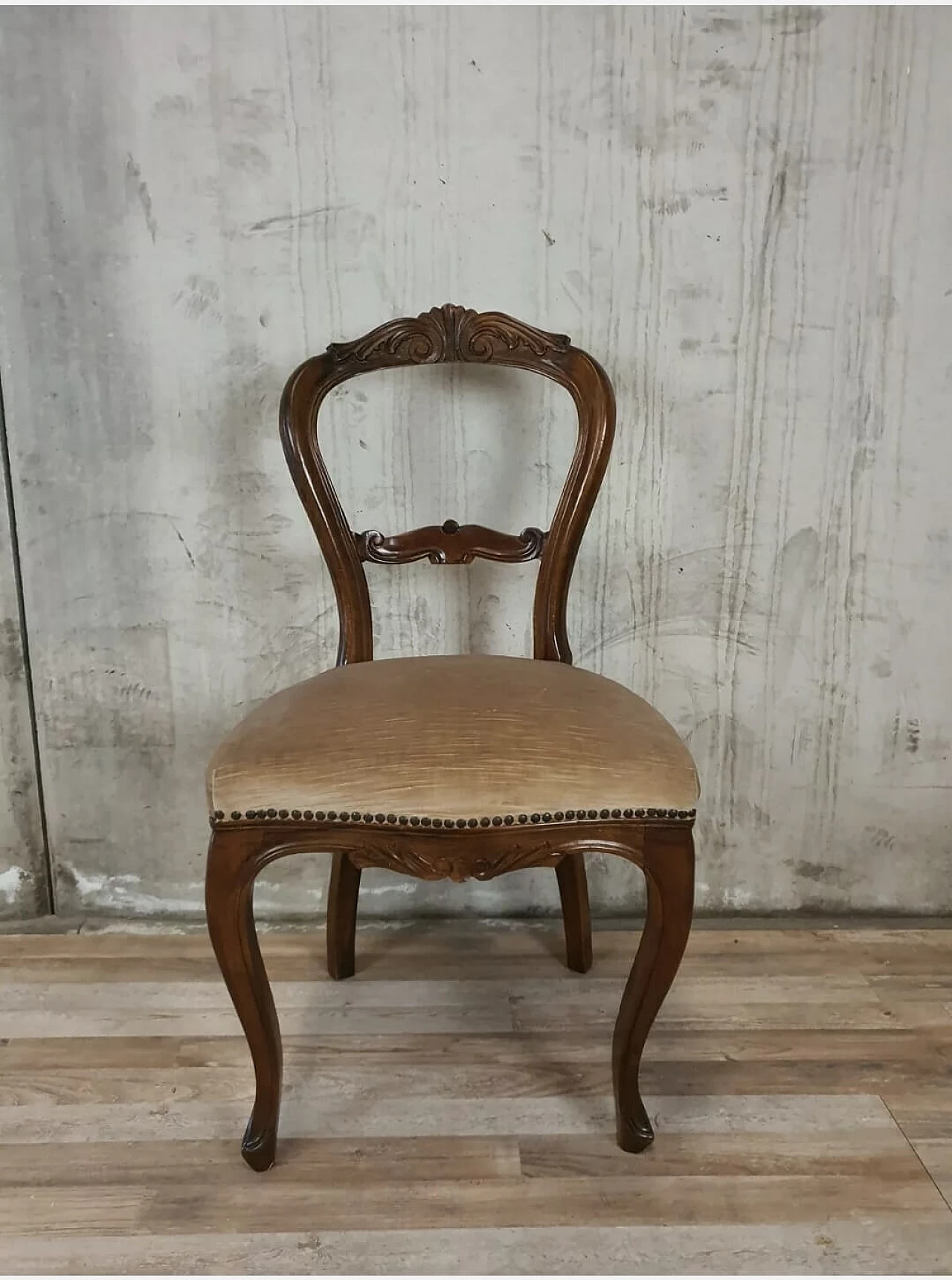 Louis Philippe style wooden chair, 1960s 1