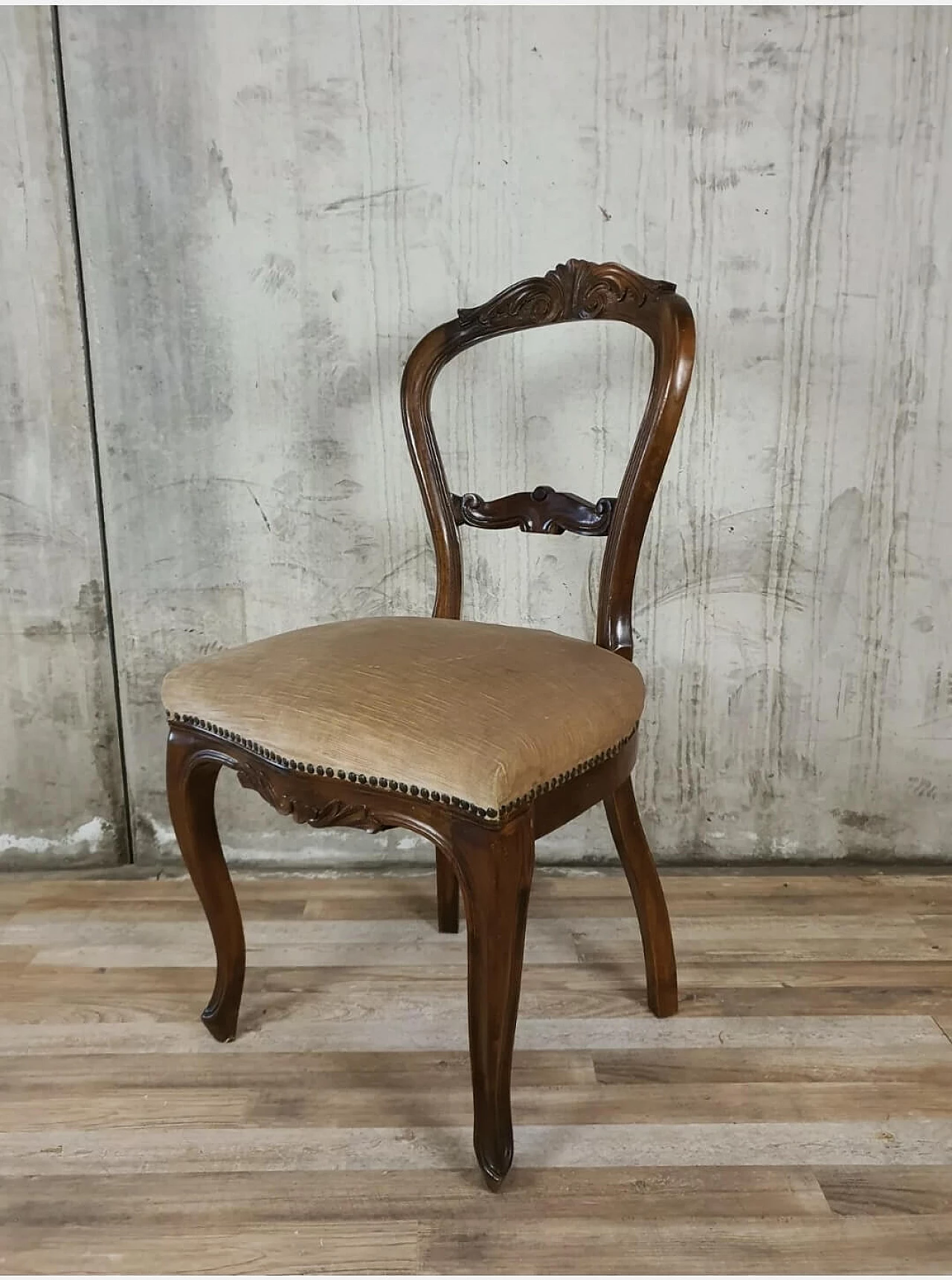 Louis Philippe style wooden chair, 1960s 4