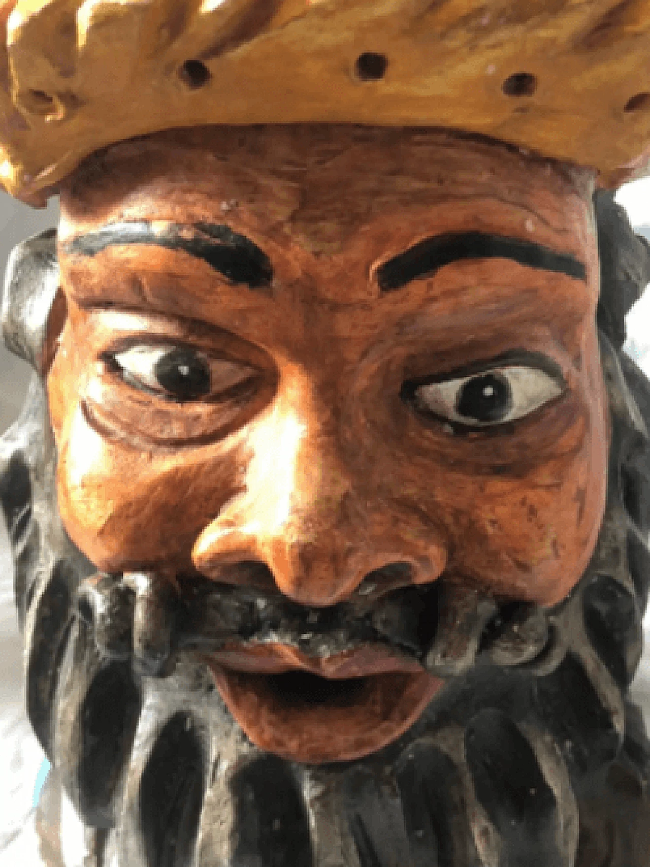 Terracotta polychrome head sculpture, 19th century 7