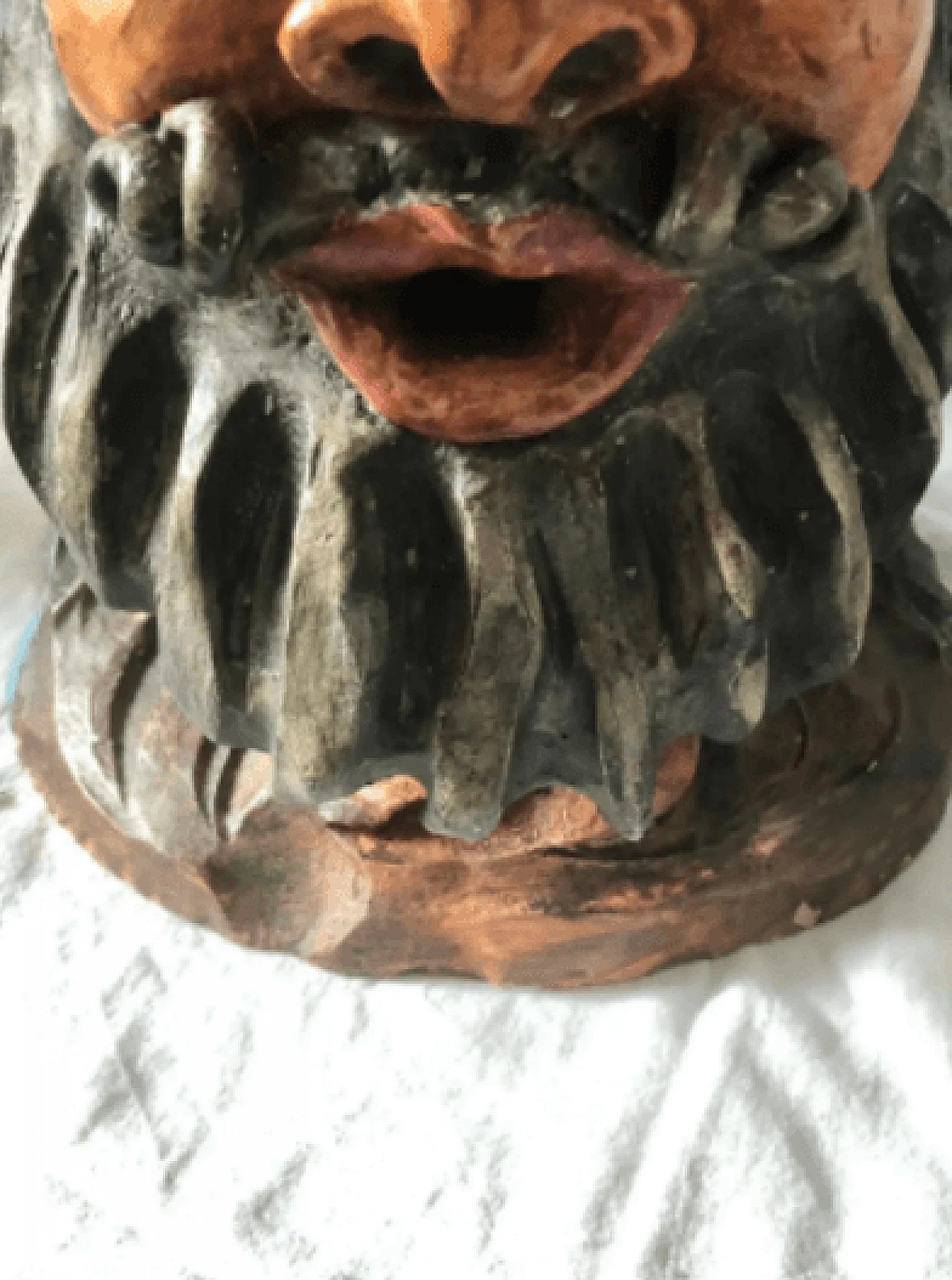 Terracotta polychrome head sculpture, 19th century 8