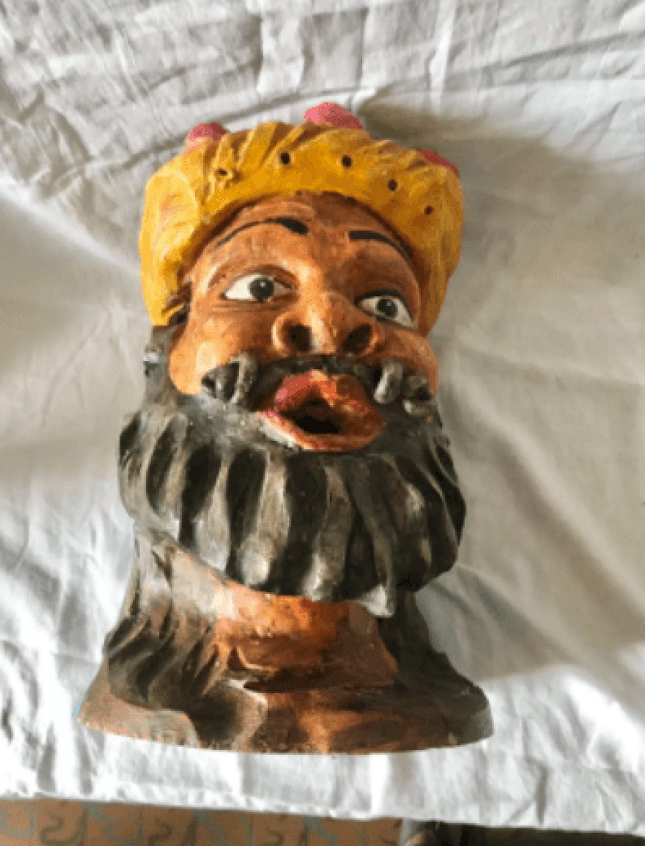 Terracotta polychrome head sculpture, 19th century 11