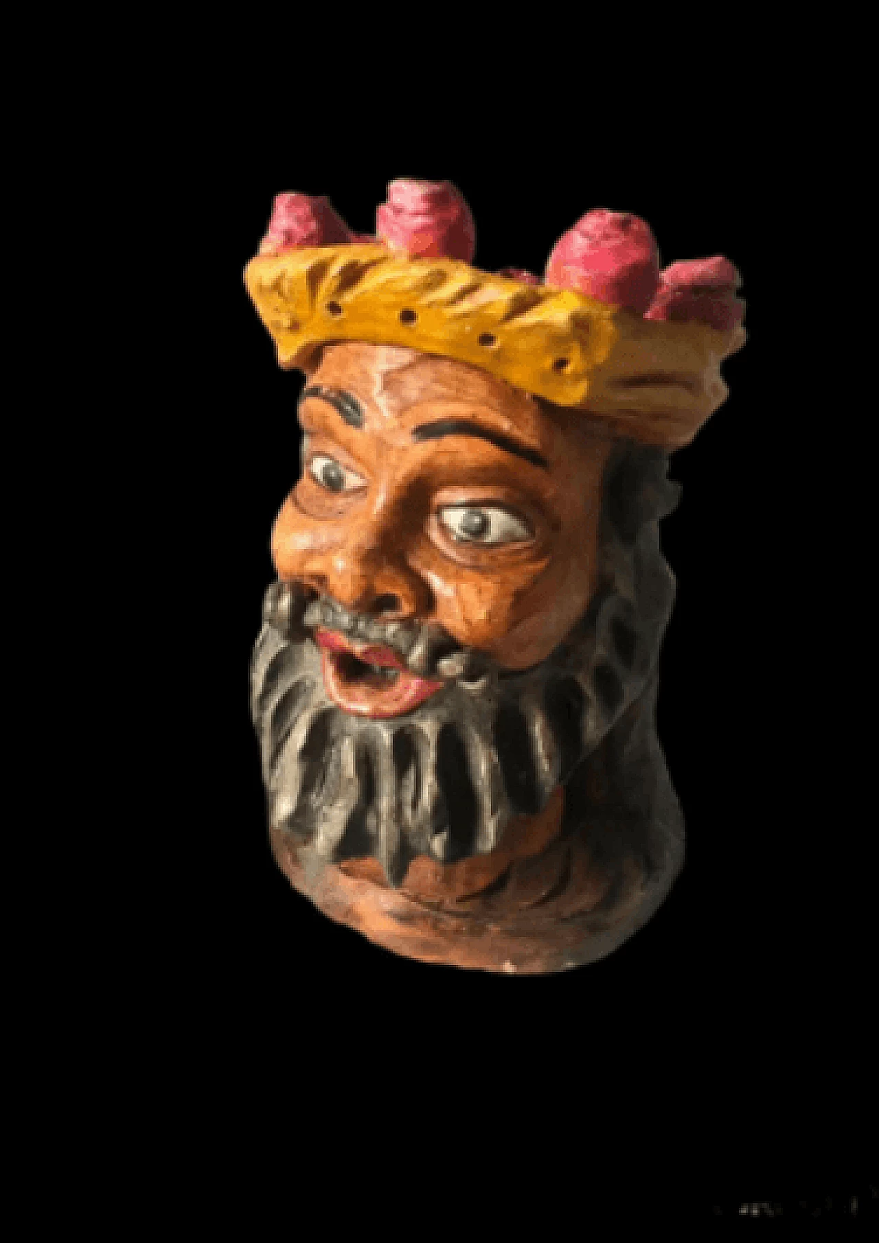 Terracotta polychrome head sculpture, 19th century 12