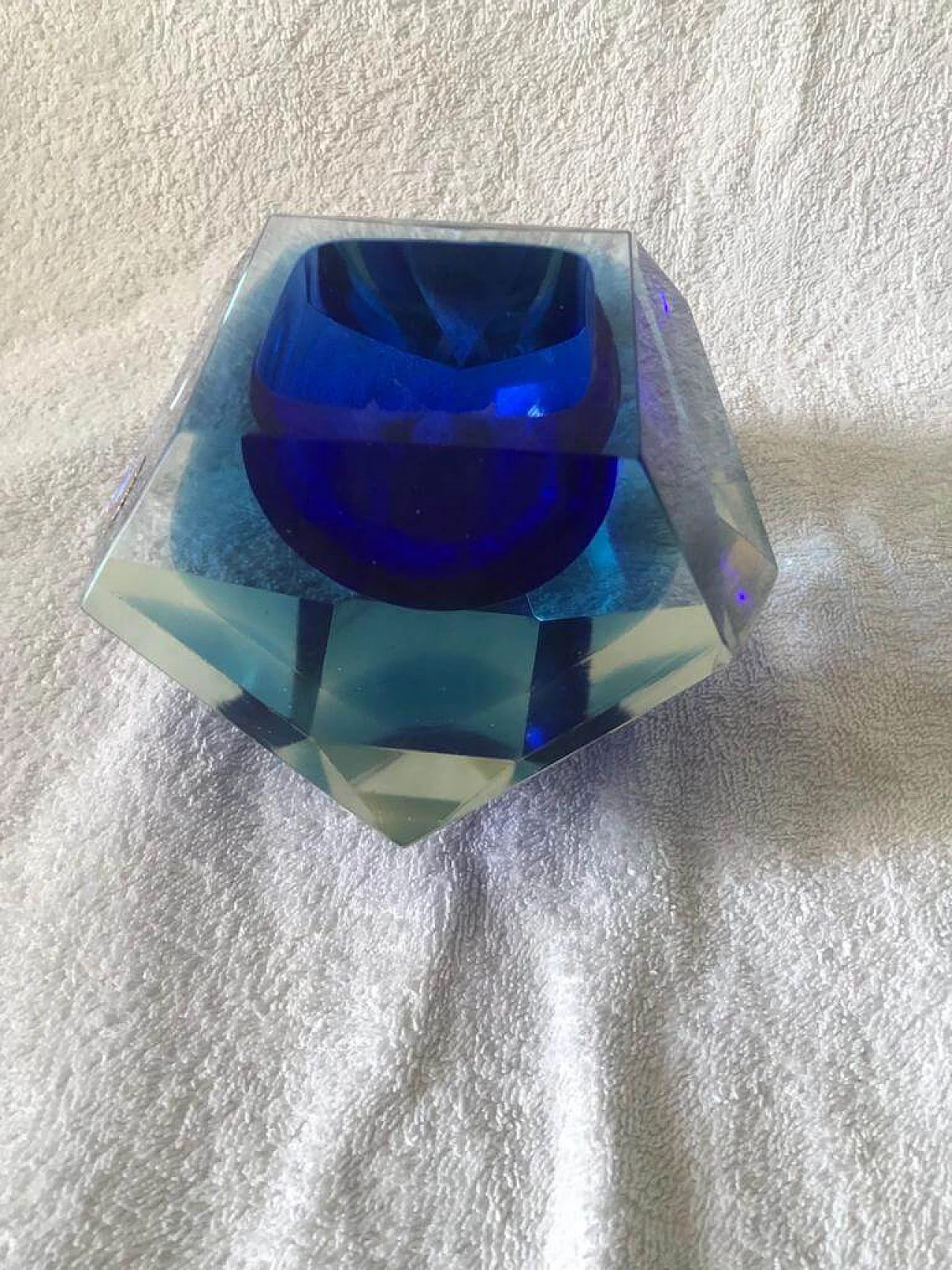 Ashtray in Sommerso Murano glass by Flavio Poli, 50s 6