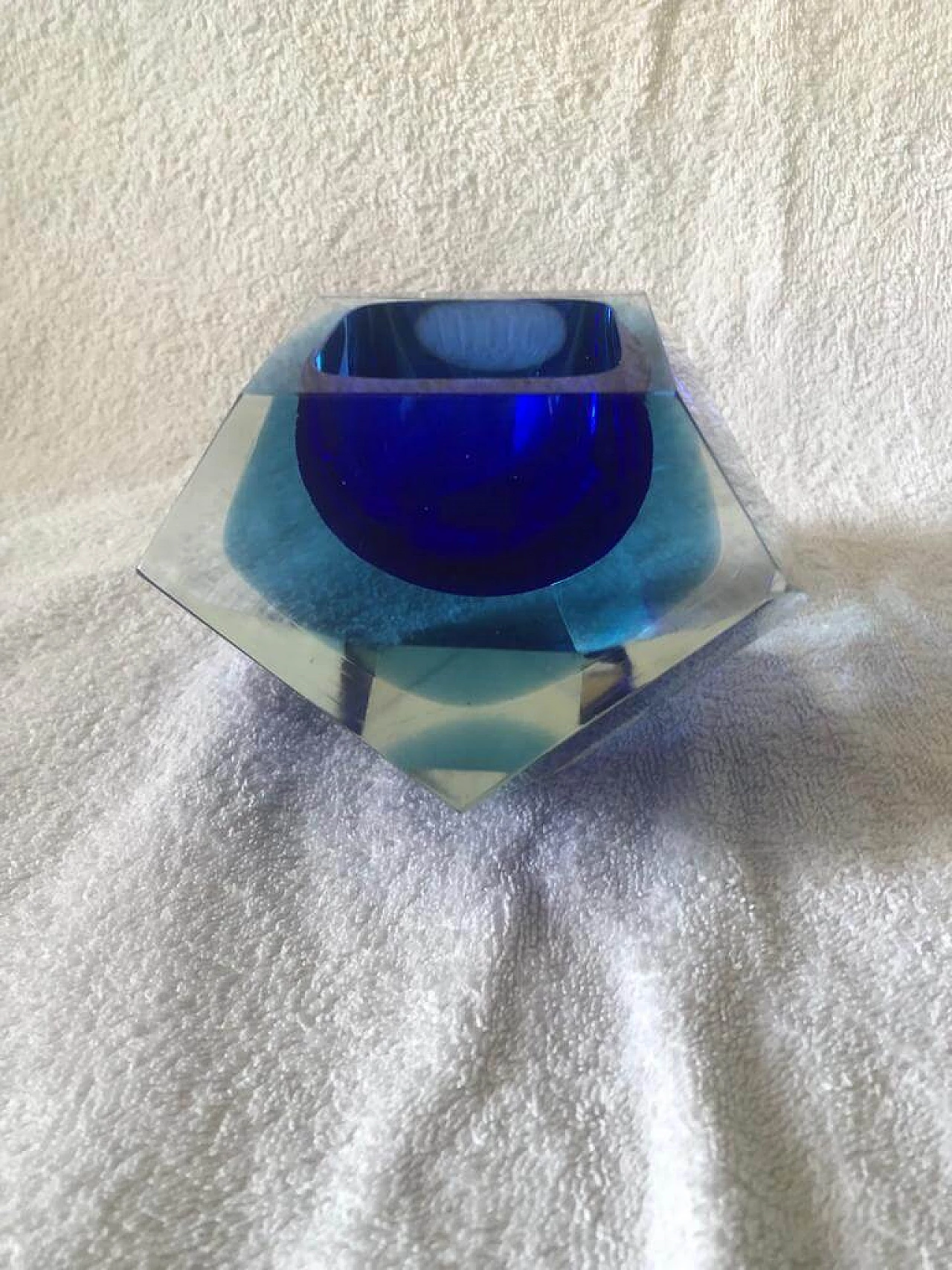 Ashtray in Sommerso Murano glass by Flavio Poli, 50s 9