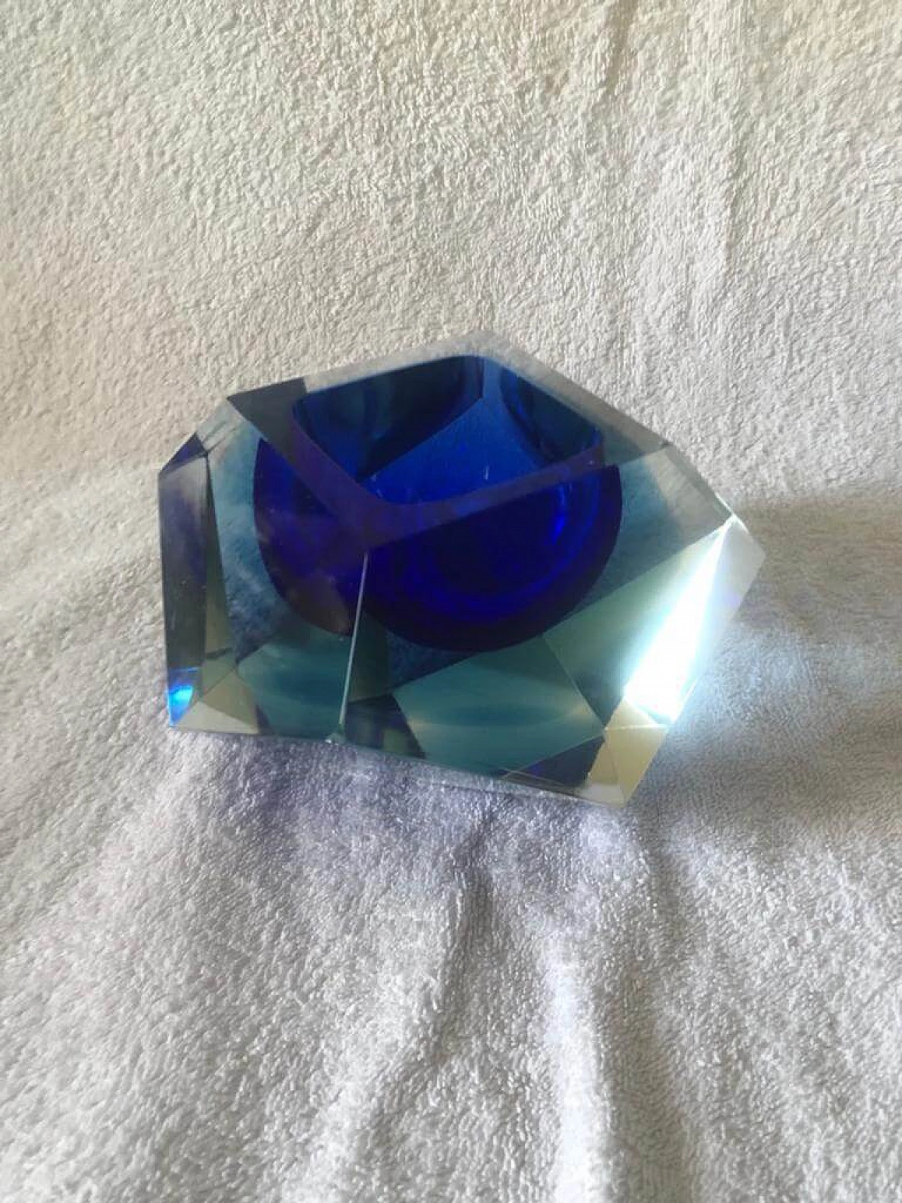 Ashtray in Sommerso Murano glass by Flavio Poli, 50s 11