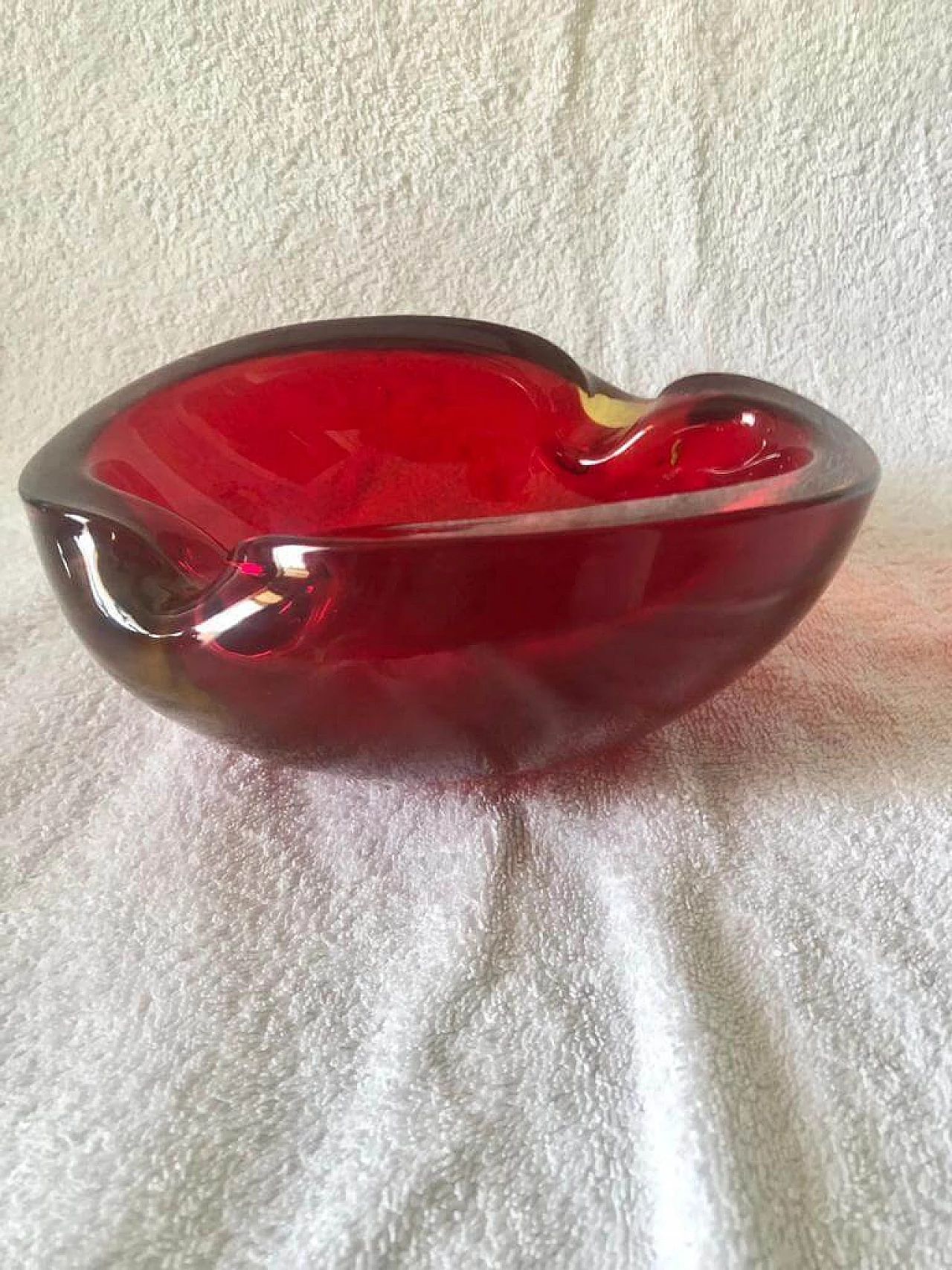 Ashtray in Sommerso Murano glass by Flavio Poli, 60s 1