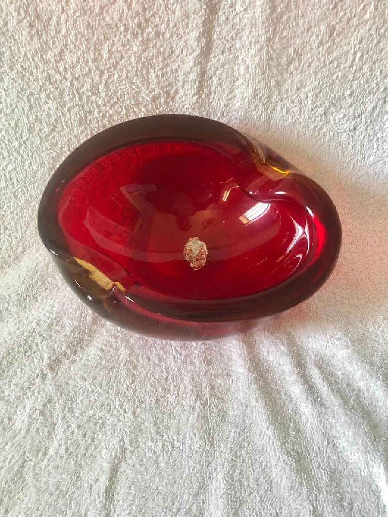 Ashtray in Sommerso Murano glass by Flavio Poli, 60s 6