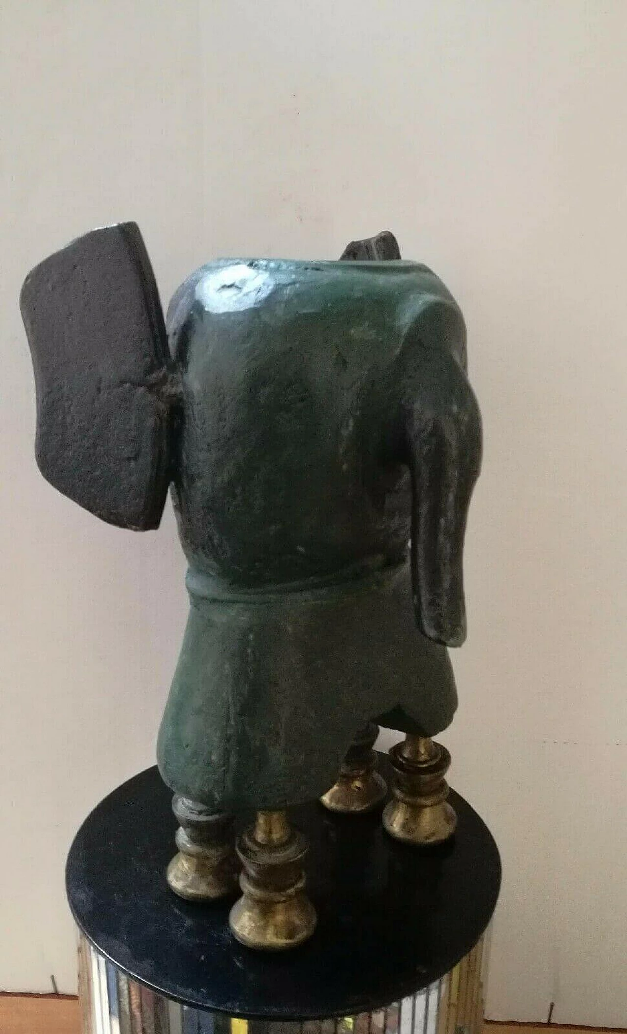 Lufer, Elephant, metal and brass recycling sculpture, 2005 7