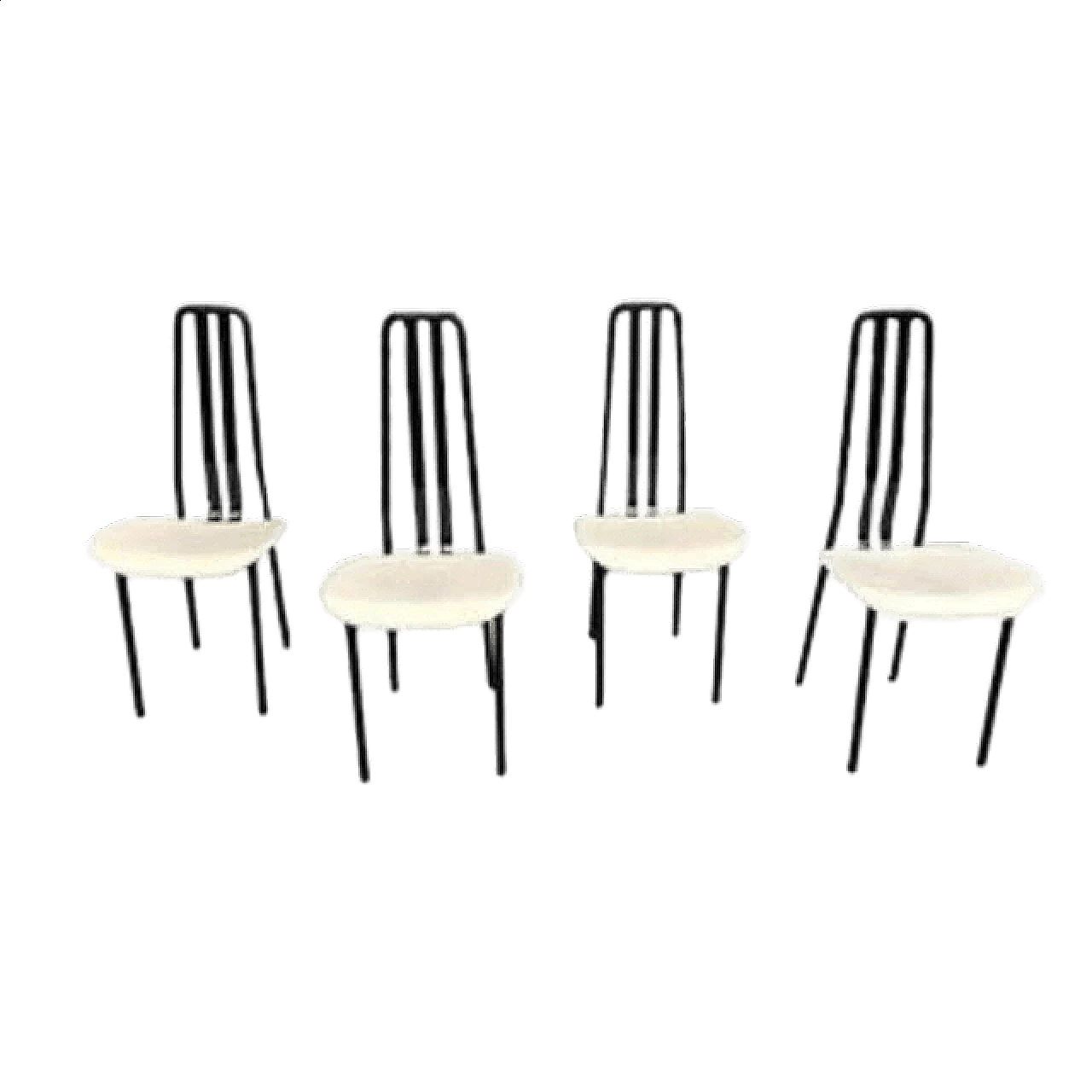 4 Chairs in metal and leather by Giorgio Cattelan for Cidue, 80s 2