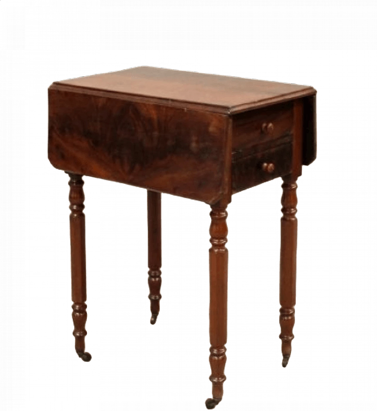 Mahogany banded and flap coffee table, 19th century 11