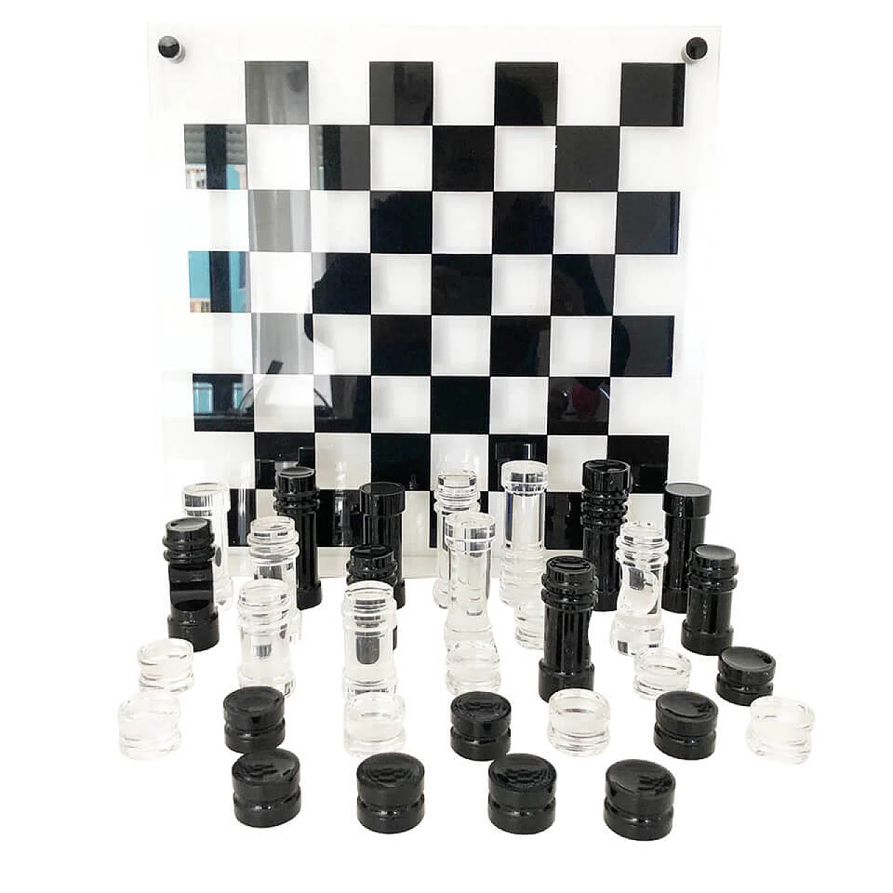 Chessboard in lucite by Felice Antonio Botta, 70s 8