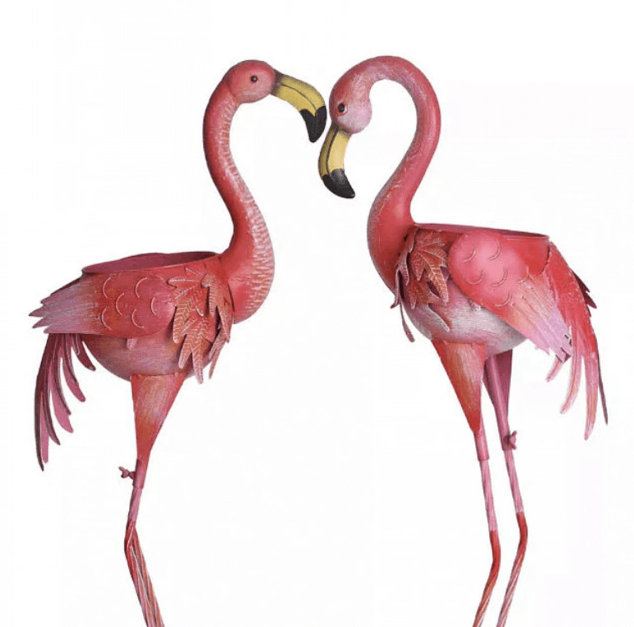 Pair of flamingo-shaped pot holders made of metal 2