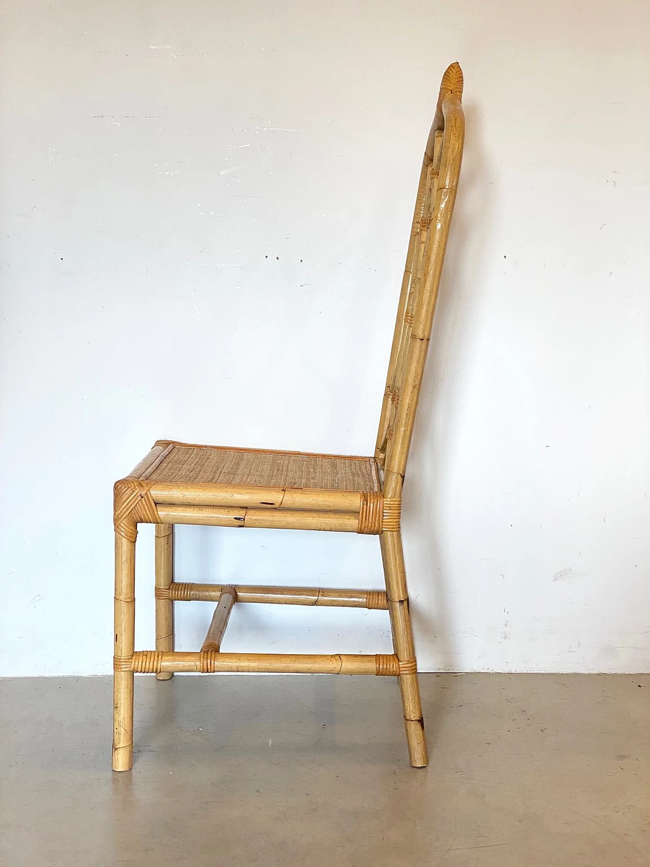 Wicker and bamboo chair, '70s 6