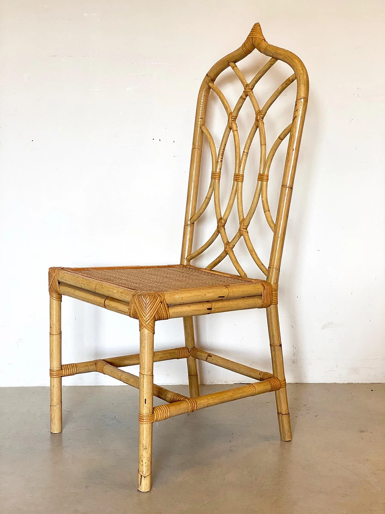 Wicker and bamboo chair, '70s 7