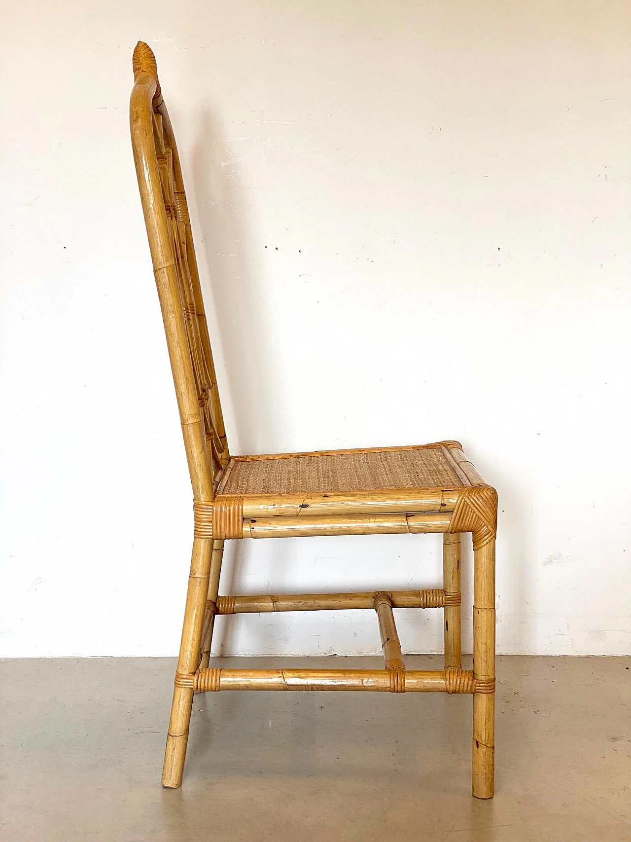 Wicker and bamboo chair, '70s 10