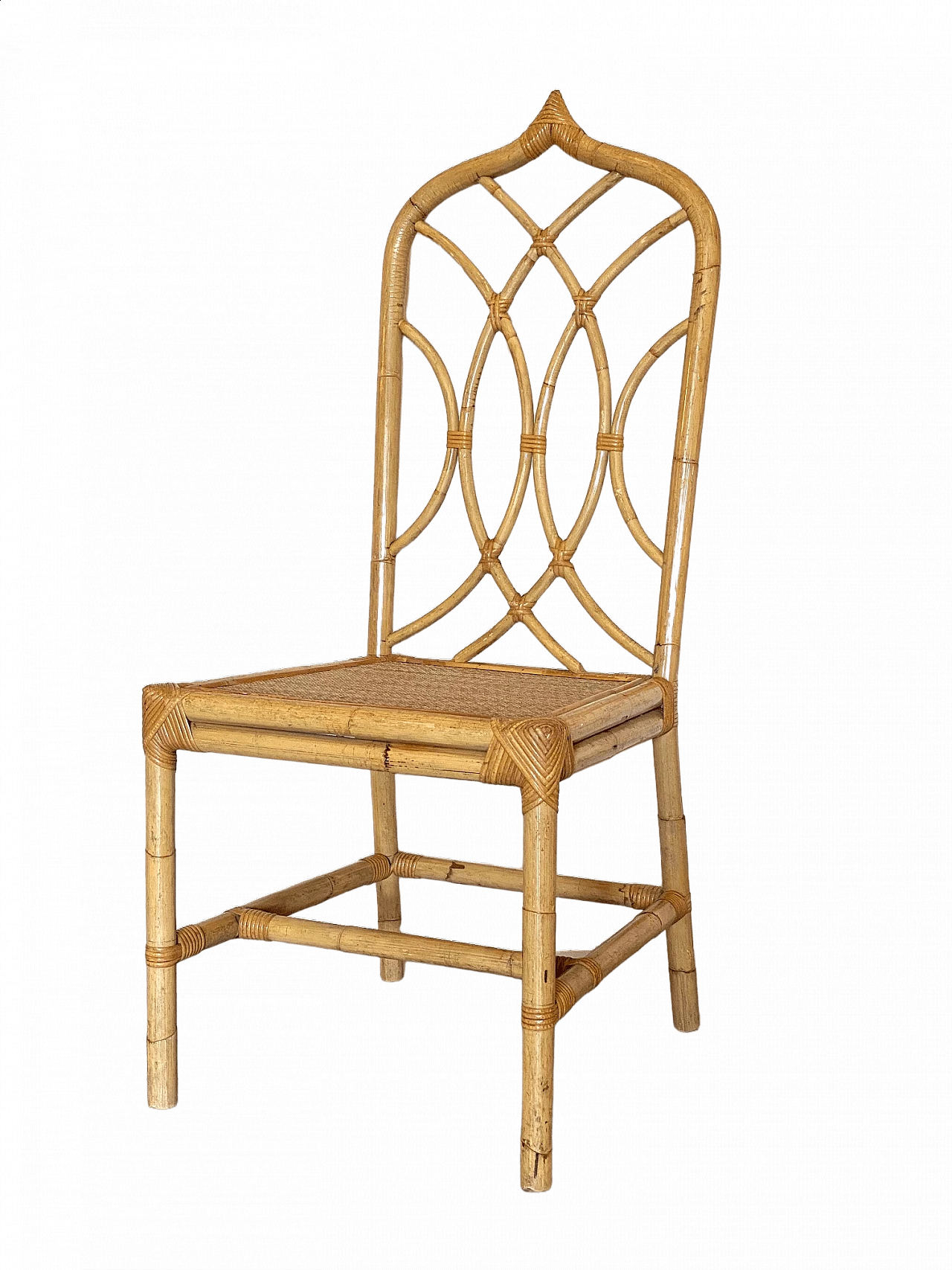 Wicker and bamboo chair, '70s 14