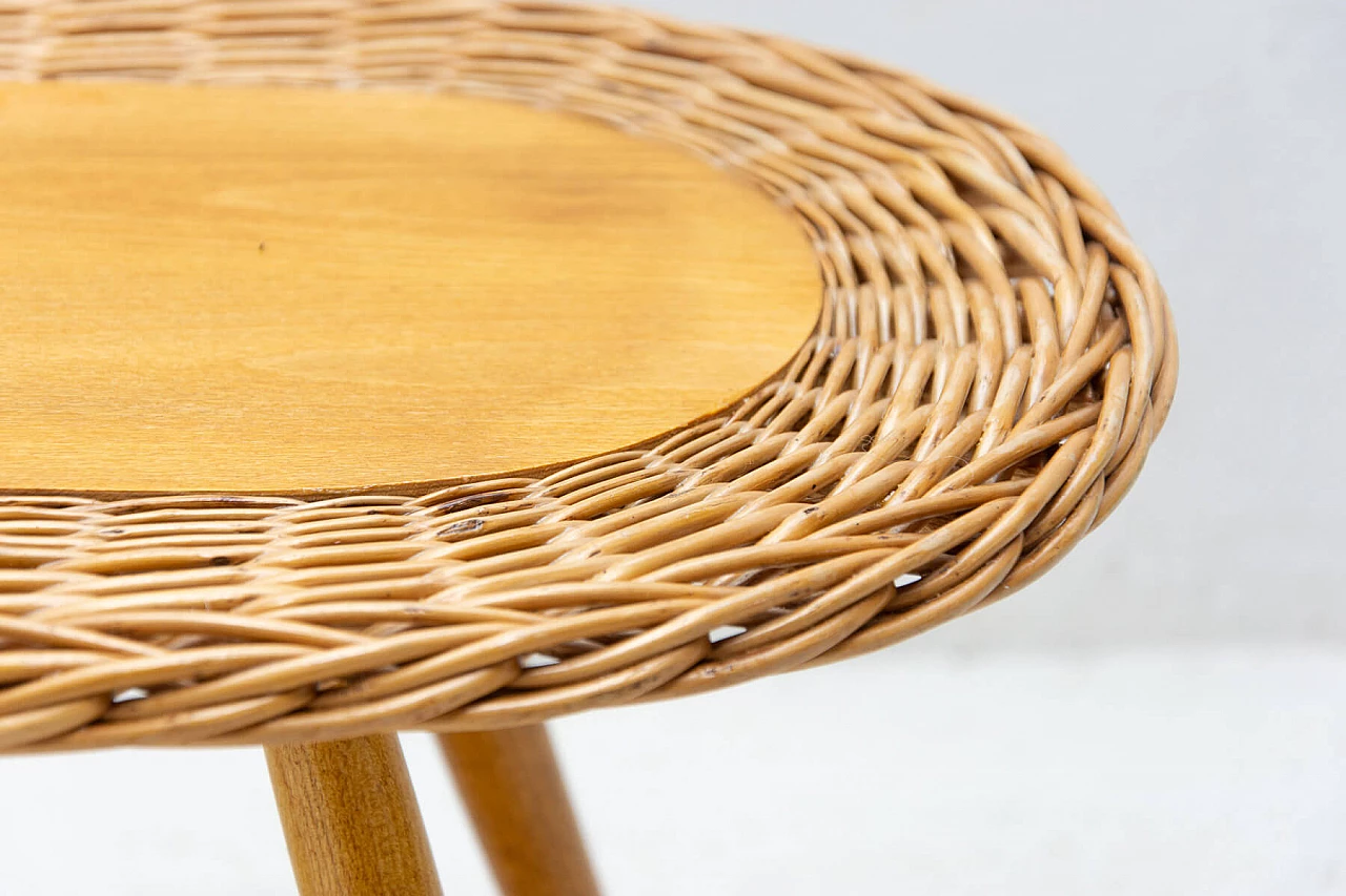 Rattan stool by Jan Kalous for ÚLUV, 1960s 5