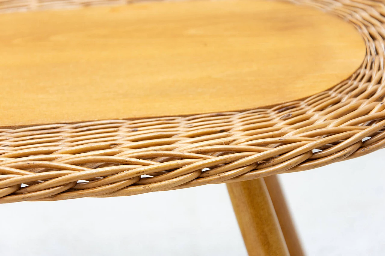 Rattan stool by Jan Kalous for ÚLUV, 1960s 6