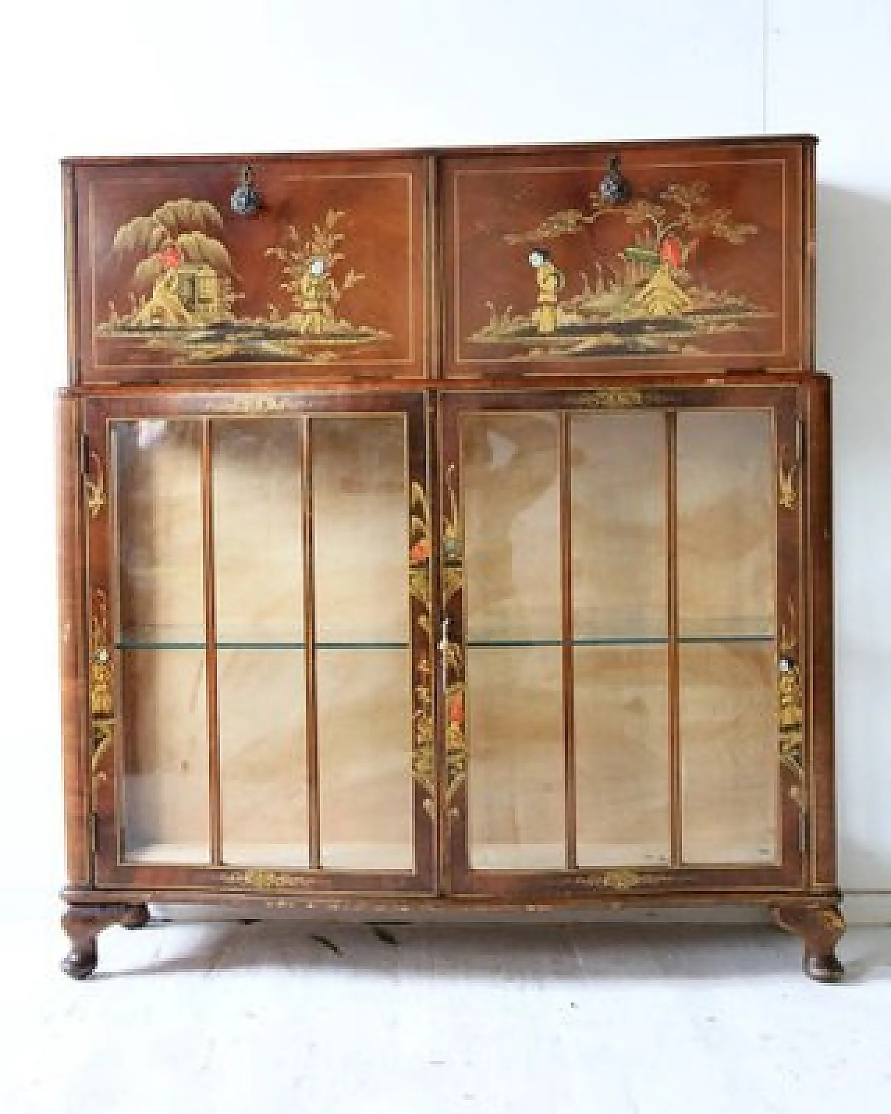 Hand-painted English bar cabinet, 1950s 1