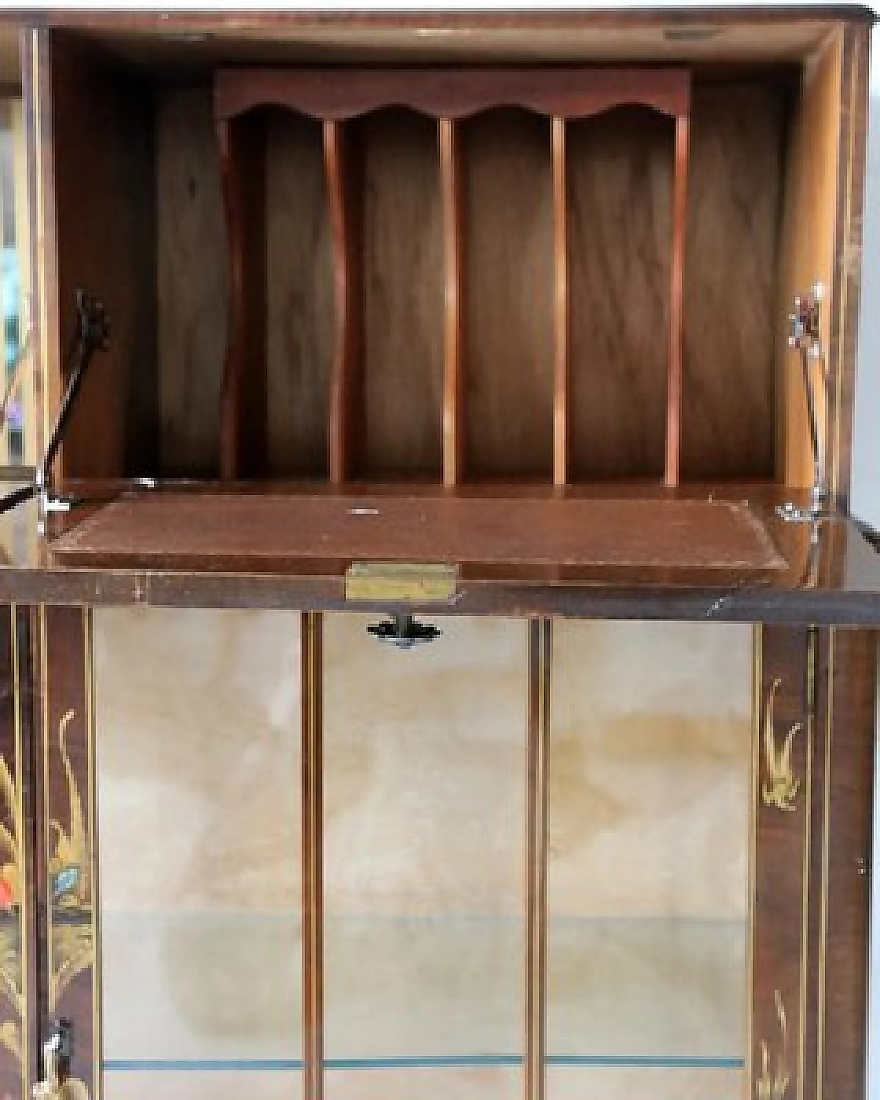 Hand-painted English bar cabinet, 1950s 3