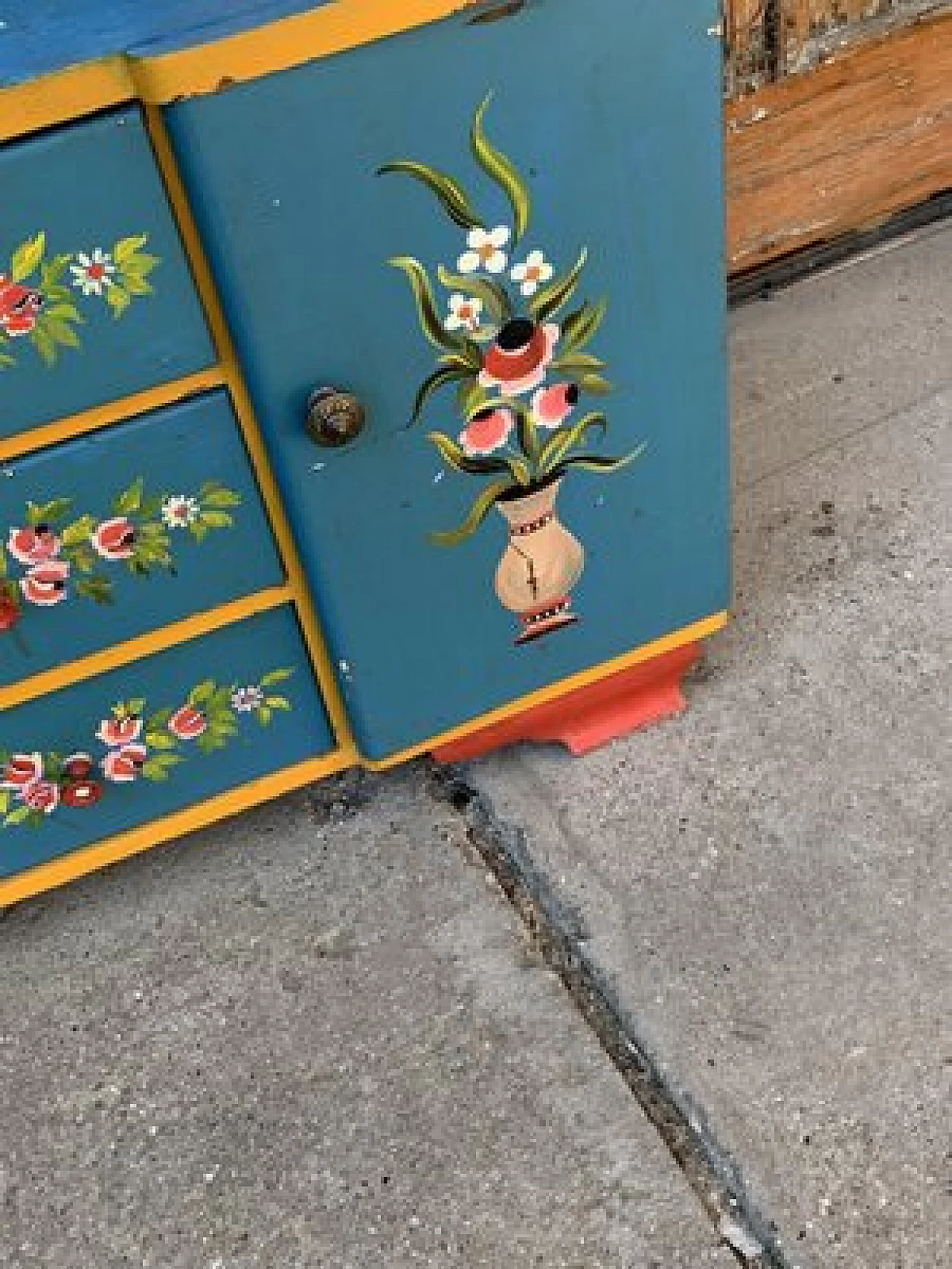 Hand-painted wooden dressing table, 1940s 3