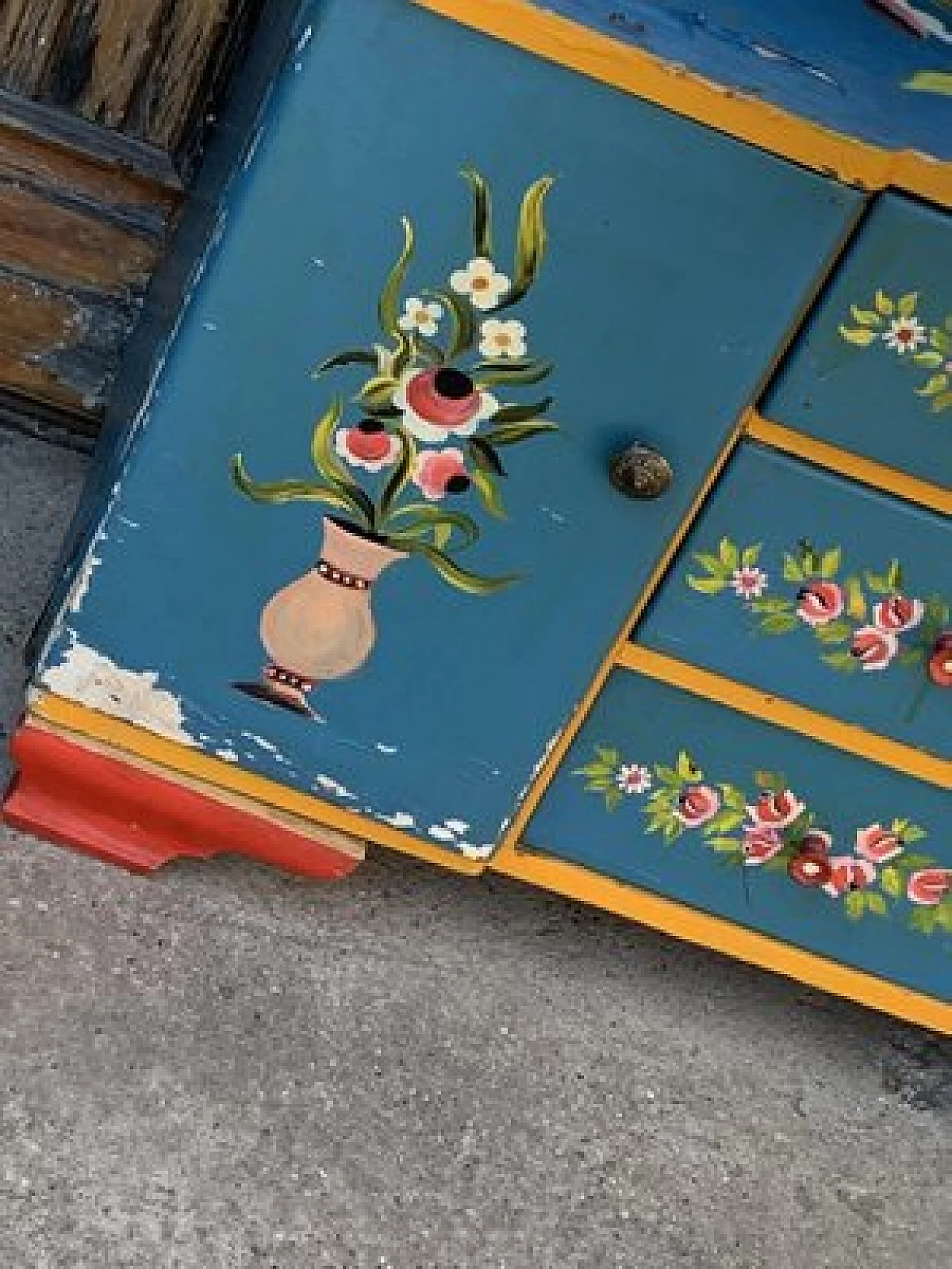 Hand-painted wooden dressing table, 1940s 6