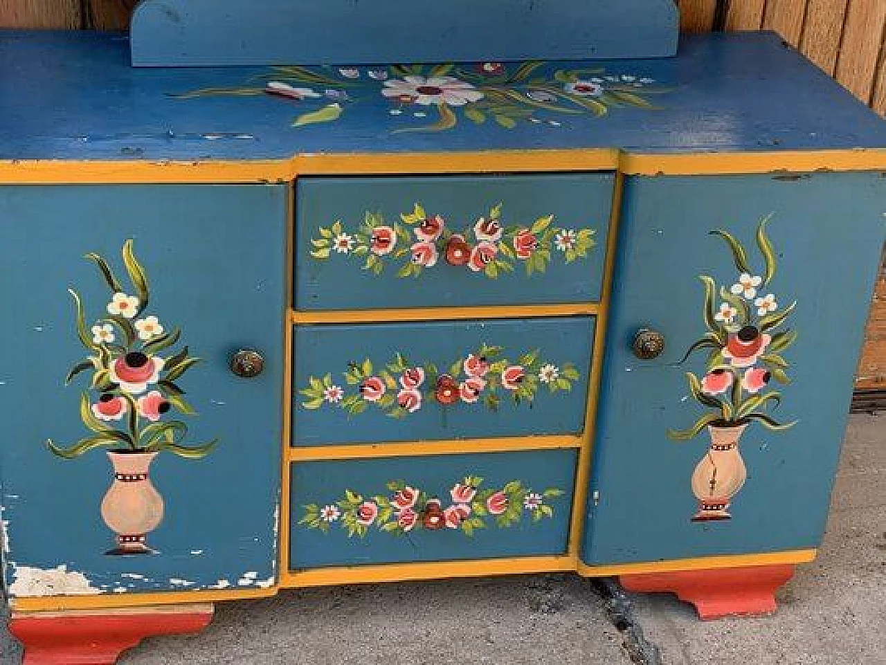 Hand-painted wooden dressing table, 1940s 7