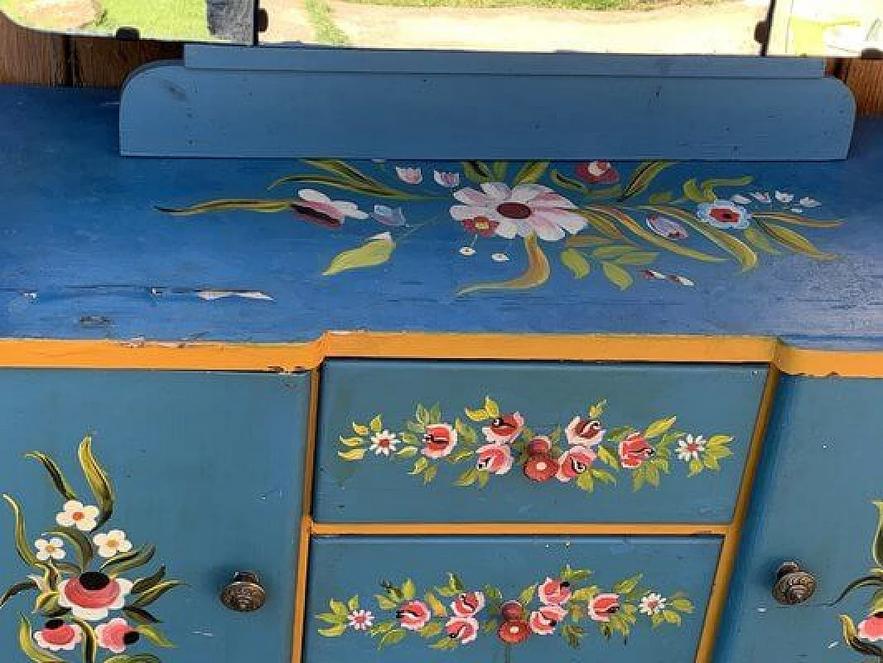 Hand-painted wooden dressing table, 1940s 8