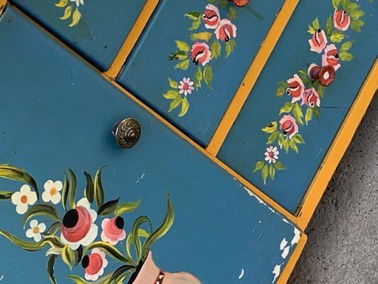 Hand-painted wooden dressing table, 1940s 9