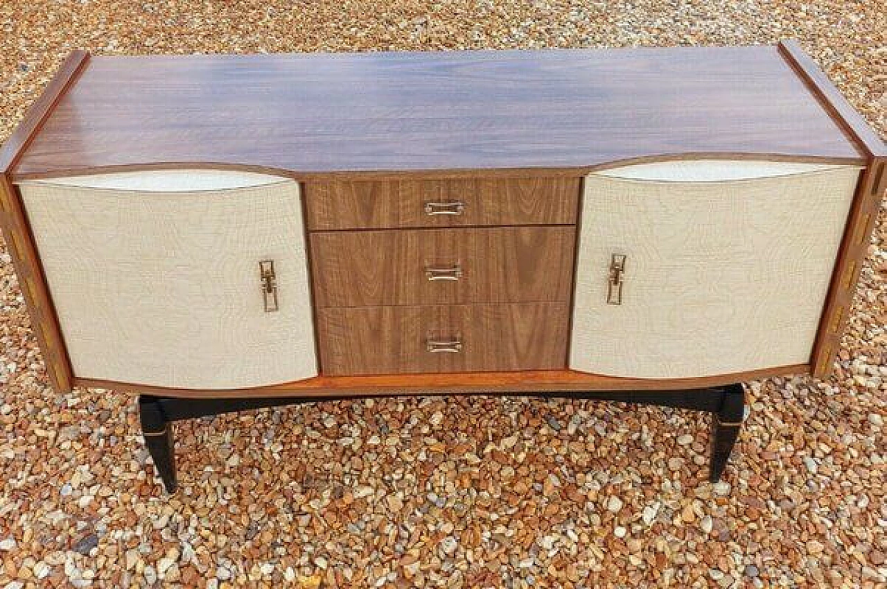 Sideboard in wood and brass, 1950s 7