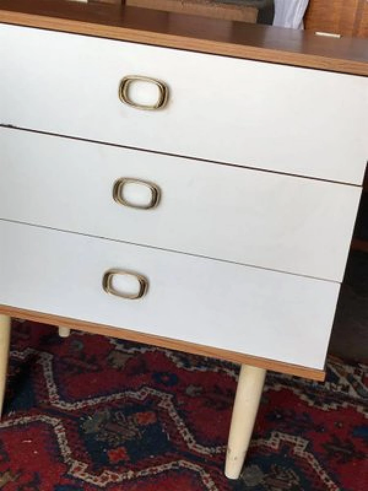 Chest of drawers in white lacquered wood, 1960s 3