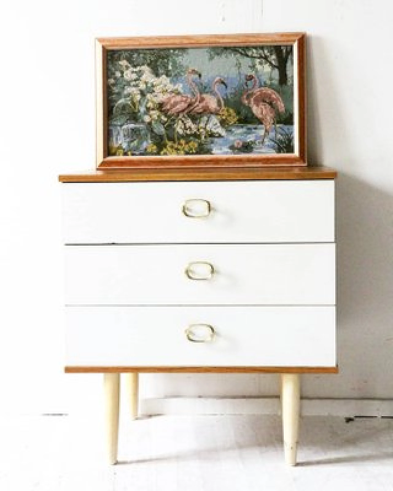 Chest of drawers in white lacquered wood, 1960s 4