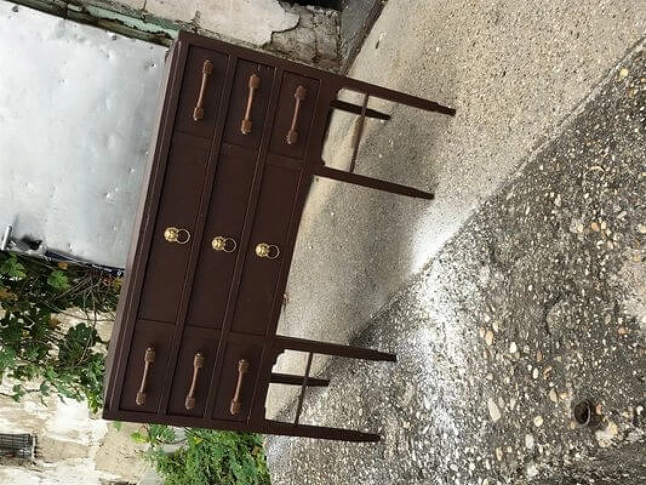 Chest of drawers in patinated brown pine, 1950s 2