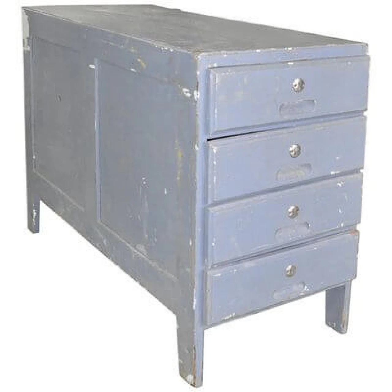 Chest drawers in pine  painted in gray, 1950s 1