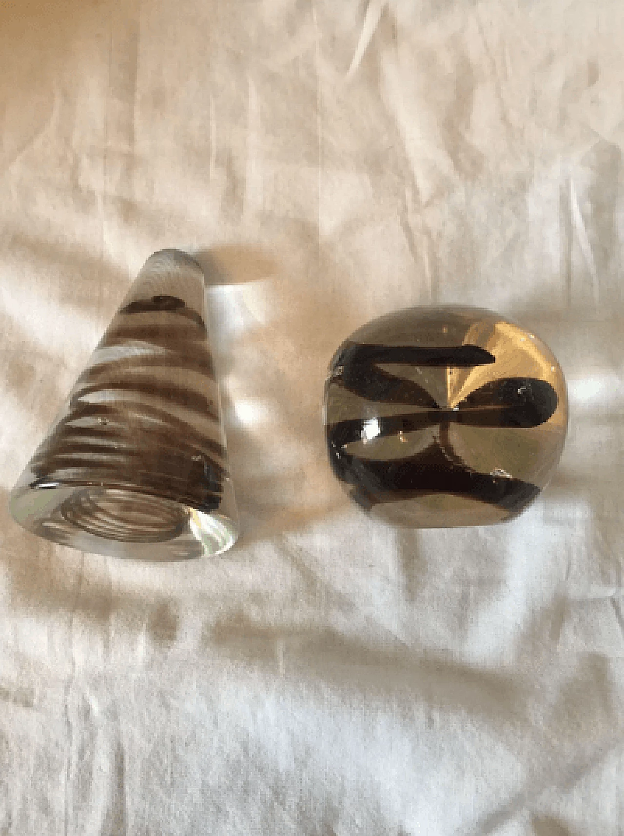 Pair of submerged art glass paperweights, 1960s 7