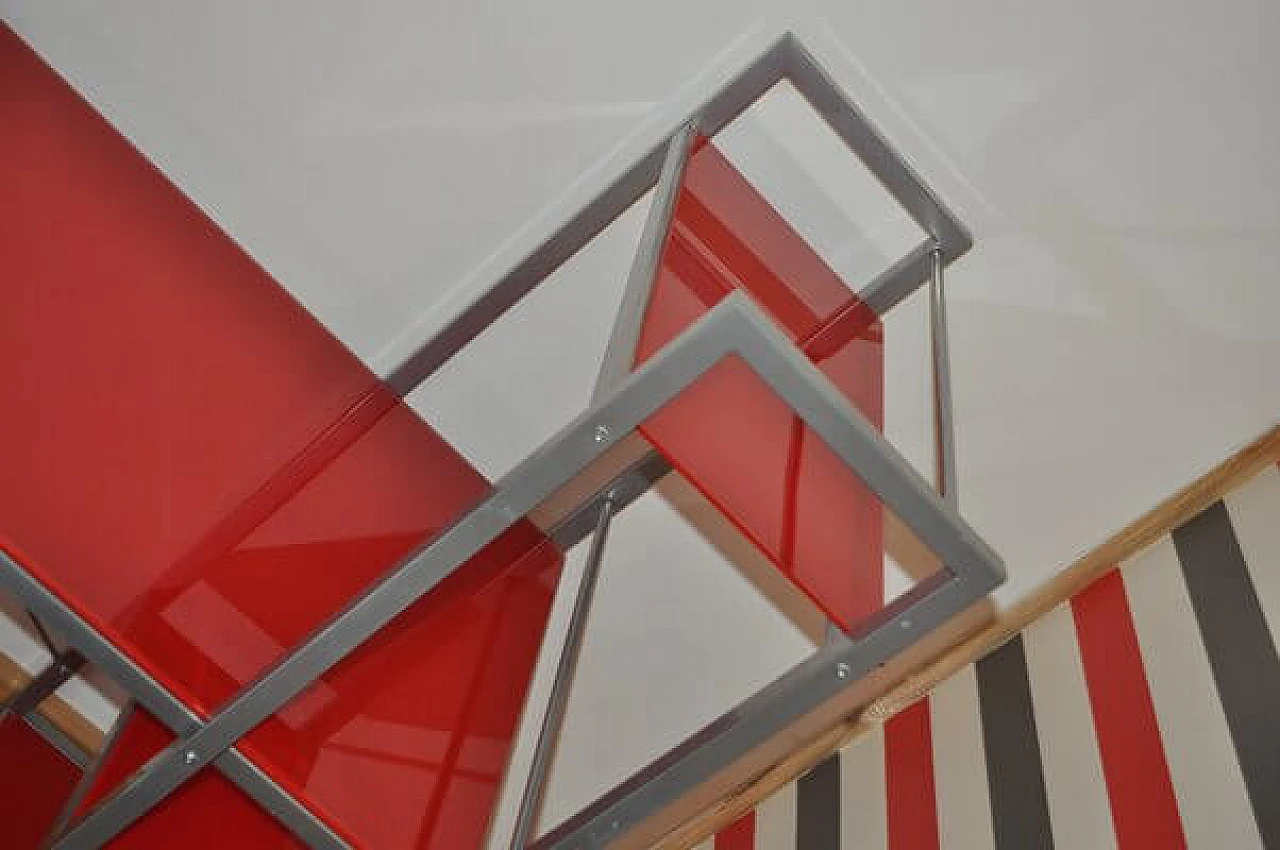 Bauhaus red desk with chair and cabinet in metal, 1990s 17