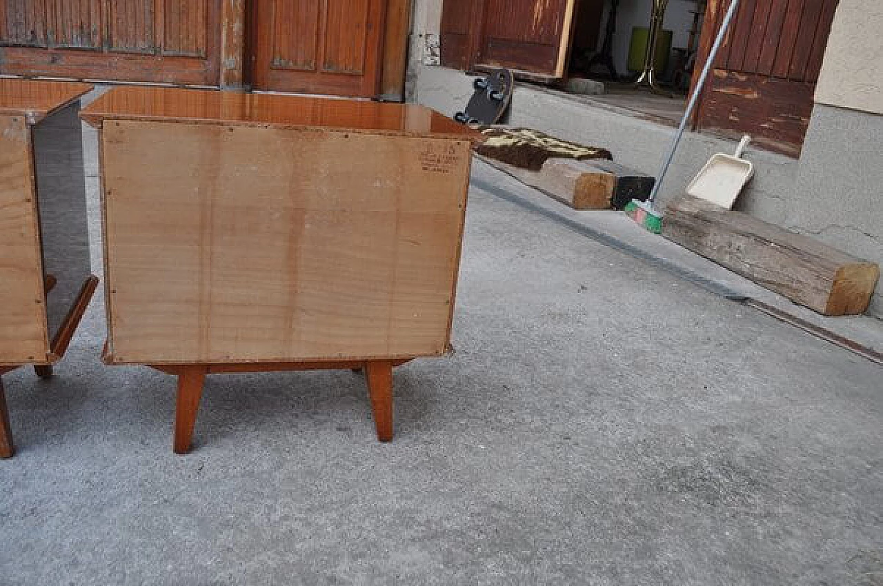 Pair of bedside tables in lacquered wood, 1950s 6