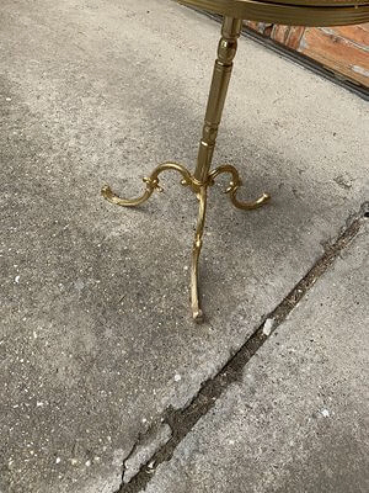 Coffee table in brass with briarwood top, 1950s 1