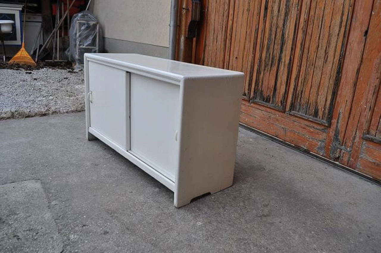 Shoe rack in white painted wooden, 1950s 2