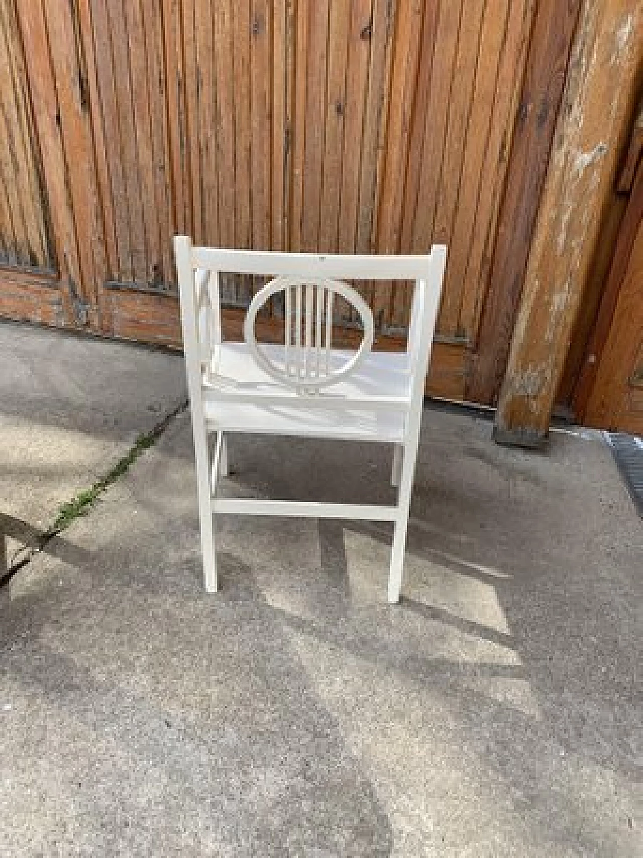 Art Deco chair in white painted wood, 1930s 2