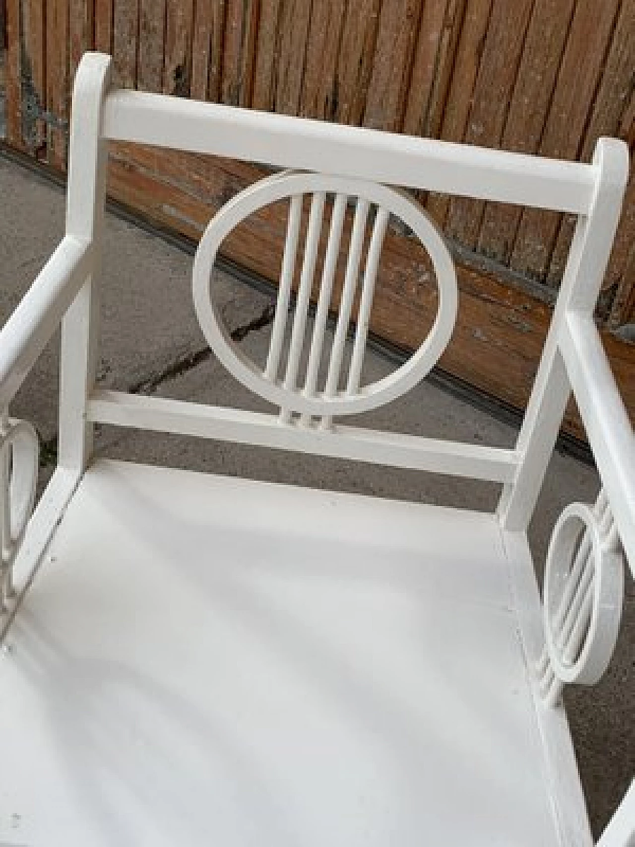 Art Deco chair in white painted wood, 1930s 4