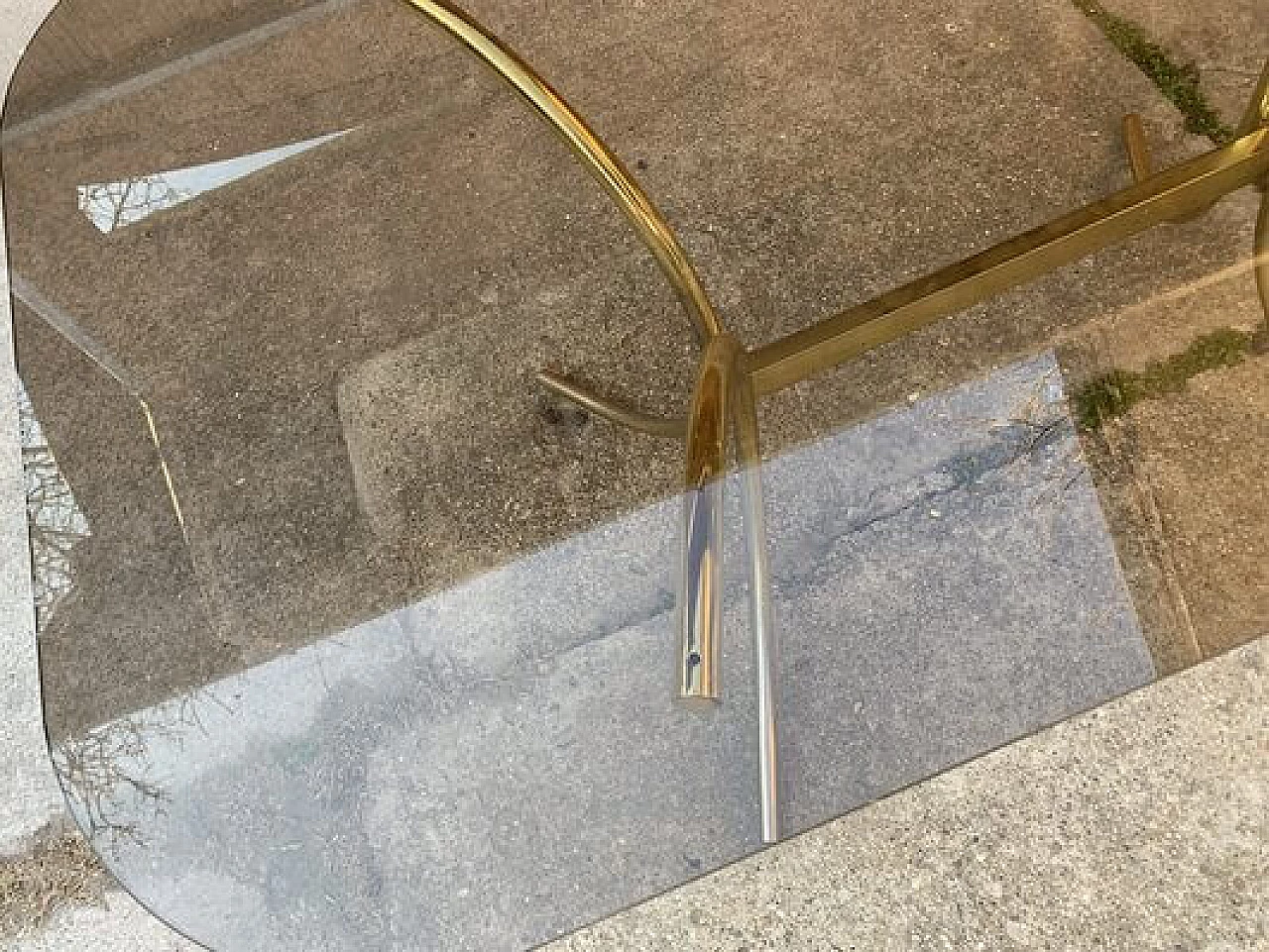 Brass and glass dining table, 1970s 3