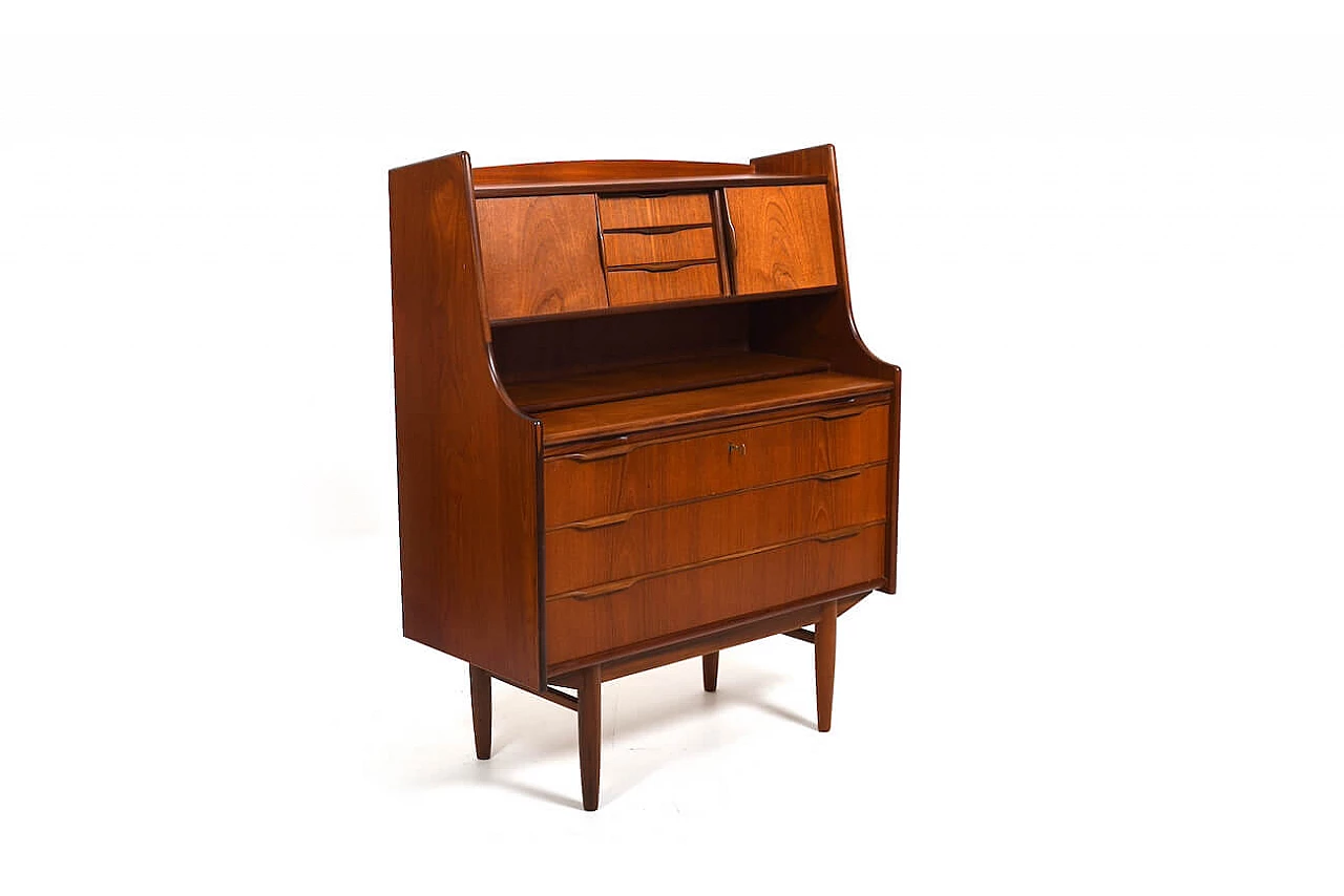 Teak secretaire with drawers, 1960s 1