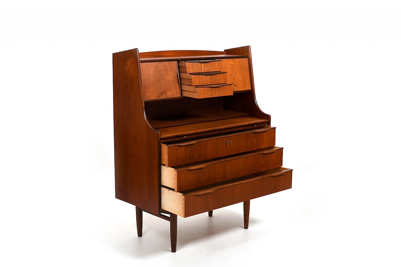 Teak secretaire with drawers, 1960s 3